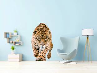 Saiii Designs 35 cm Tiger Wall Sticker 3d effect Wall Sticker ( 65 cm X 35 cm ) Self Adhesive Sticker