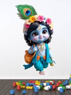Krishna Sticker 60 cm Little God Krishna Cute Krishna Wall Sticker For kids room Living Room Bedroom Self Adhesive Sticker