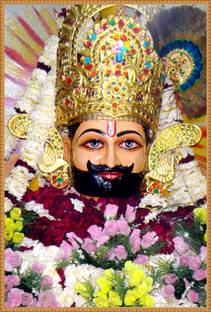 ShubhFly 47 cm Khatu Shyam Ji Khatu Baba Shyam Wall Poster for Office Home Study Room Self Adhesive Sticker