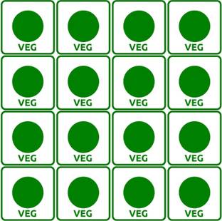 BlackDreams 2.5 cm Veg 1 inch Square Paper Labels with Logo for Food Self Adhesive Sticker