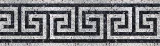 WALLDESIGN 304.8 cm Marble Stone Inlay Gray &amp; Black Pattern Border Sticker - 3 inch width by 10 ft length - Small Self Adhesive Sticker