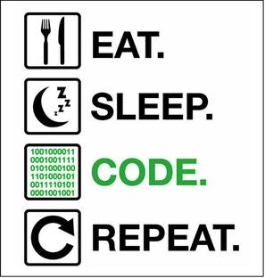 Starxdecals 30 cm Coding funny quotes wall sticker - Eat sleep code repeat - Coding - programmer Self Adhesive Sticker