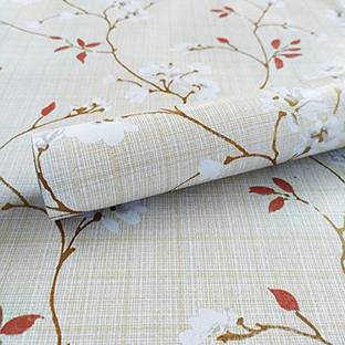 Wollzo 500 cm Red Leafy Look Removable Sticker