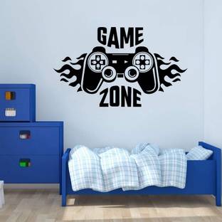 DECORNDECOR 60 cm GAME ZONE U WANT RECOMEENDED WALL STICKER Self Adhesive Sticker