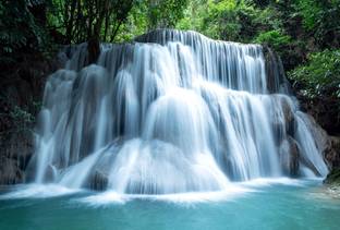 ShubhFly 47 cm Vastu Nature Waterfall Waterproof Vinyl Sticker Painting for Home Decor Removable Sticker