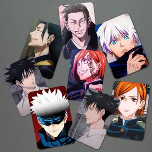 Niki Enterprises 9 cm Jujutsu Kaisen Anime Photocards (Set of 14 + 2 Freebie) Self Adhesive Sticker