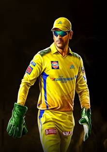 Dumdic 30 cm Mahindra Singh Dhoni Nice CSK Jersey A4 Strong Self Adhesive Sticker