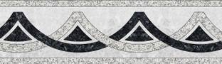 WALLDESIGN 304.8 cm Tile Marble Stone Inlay Pattern Border Light Wallpapers - 3 inch width by 10 ft length - Small Self Adhesive Sticker