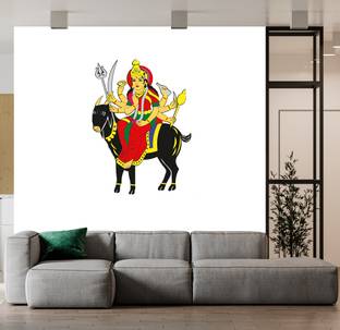 BRITISH TERMINAL 24 inch Goddess Meldi Maa Religious Self Adhesive Wall Sticker btcut5709-2 Self Adhesive Sticker