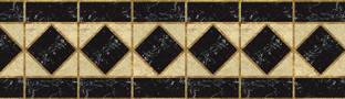WALLDESIGN 304.8 cm Decorative Stone Inlay Diamond Pattern Wall Border Trim - 3 inch width by 10 ft length - Small Self Adhesive Sticker