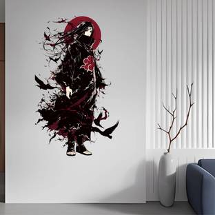 WallBiirds 60 cm Naruto Itachi uchiha anine wall sticker Self Adhesive Sticker