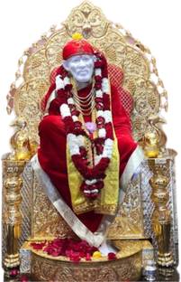 SAI DESIGNS 99 cm Sai Baba Wall Stickerwall sticker38X58) Self Adhesive Sticker
