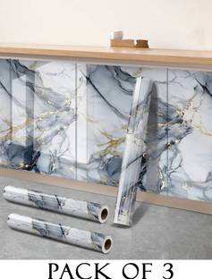 Onbet 200 cm Self Adhesive Glossy Marble Foil Waterproof Sticker For Kitchen And Home Self Adhesive Sticker
