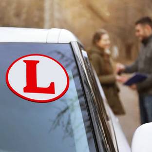 ZYOZI 8 inch L Symbol Learning License, L Sticker for Car, L Learning License (Pack of 10) Removable Sticker