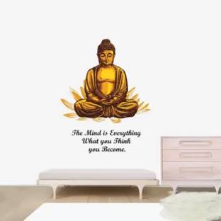 WALLDECORS 36 inch BUDDHA IMAGE WITH MOTIVATIONAL QUOTES WALLSTICKER Self Adhesive Sticker