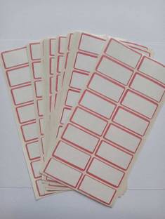 SEHGAL STORE 5 cm 50mm x 25mm Blank Stickers with Bold Red Border for General Use Self Adhesive Sticker