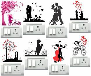 Decor Villa 30 cm Couples SwitchBoard Sticker & Wall Sticker Reusable Sticker