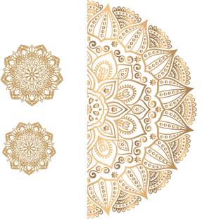 S3DESIGN 40 cm decorative golden mandala art Self Adhesive Sticker