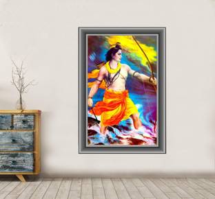 GLOBAL GRAPHICS 49 cm Shree Ram Wallposter/paper Decorative Shree Ram With wallposter (pvc vinyl,mulitcolor,size-70x48cm) Self Adhesive Sticker