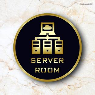 Spacekeeper 15 inch SERVER ROOM Sticker Round Self-Adhesive Sign (Acrylic, 6"X6") Self Adhesive Sticker