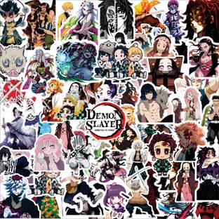 Animes On Trend 3 inch Demon Slayer Anime Vinyl Stickers For Laptops, Doors, Wall, Window, Glasses, Etc Self Adhesive Sticker