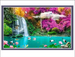 nirmal décor 48 cm decorative scenery poster size (77x48) Self Adhesive Sticker