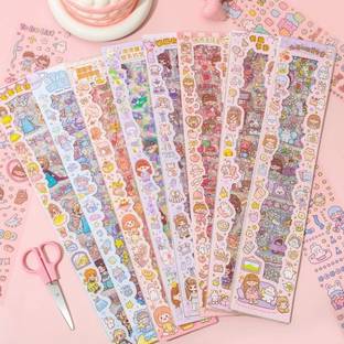 Giftiya 8 inch KAWAII CUTE ANIMI STICKERS FOR DIY CRAFT CARTOON STICKERS Self Adhesive Sticker