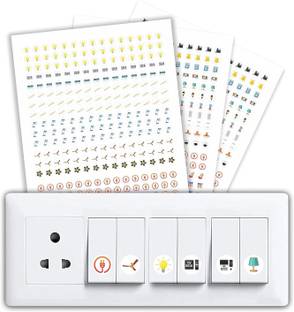TILKOR Switch Board Stickers-600 pcs Self Adhesive,Modern Electric Switch Board Covers Pack of 600
