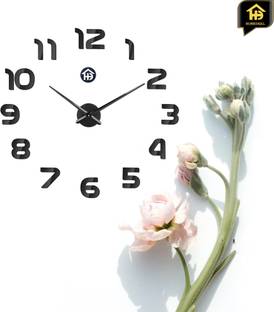 HomeDeal 56 cm 3D and Designer Acrylic Wall Clock Double-sided Sticker