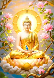 udhaya 50 cm Buddha Wall Sticker - Buddha Cute Wall Poster Sticker Self Adhesive Sticker