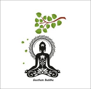 Decoar Nirmal 12 inch Meditation Yoga Buddha Lotus Position Wall Sticker Size 12x18 inch Self Adhesive Sticker
