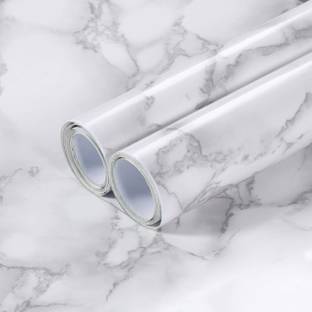 Spenco 200 cm waterproof white marble wallpaper (60x200cm) Self Adhesive Sticker