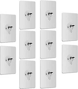 Shreejee Pack of 10 Pcs Premium Wall Adhesive Strong & Punch-Free Screw Stickers x10.468 Door Hanger