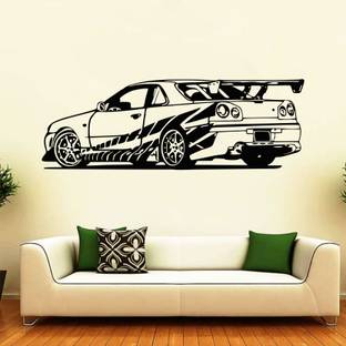 SnappyVinyl 90 cm racing bike wall Self Adhesive Sticker