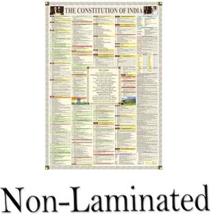 EarthScale 40 inch Constitution of India Chart Size: 40"x28" inch With Important Article. Non-Reusable Sticker