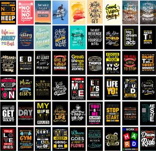 PRINTHUBS 15 cm Motivational Quote Poster For Room Home Gym Study Wall Decor (Size 4x6 Inch) Self Adhesive Sticker