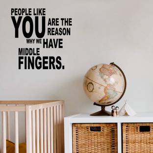 Xskin 29 cm Middle Fingers Fuck Quote Wall Decals Easy to Apply Self Adhesive Sticker