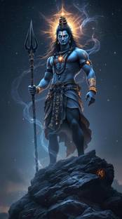 swaroopa 16.5 inch Shiva A3 size non tearable sticker Self Adhesive Sticker