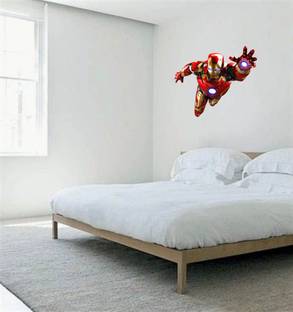 Meraki 50 cm Superhero Avengers Ironman Cartoon Wall Sticker for Kids Room Home Decor Self Adhesive Sticker