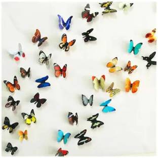 JAAMSO ROYALS 120 cm Butterfly Wall Decals Large Removable Sticker (Pack of 2) Self Adhesive Sticker