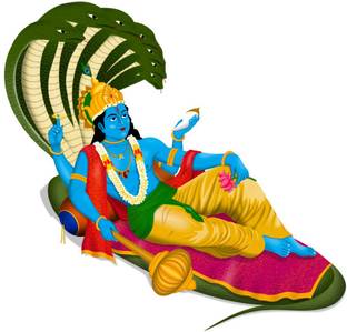 STICKER STUDIO 58 cm Lord Vishnu Wall Sticker & Decal Self Adhesive Sticker
