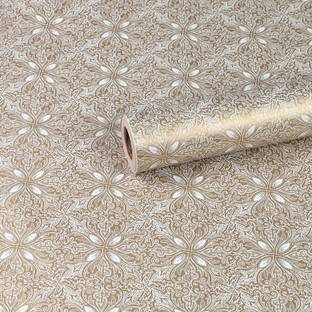 HOMEMATES 304.8 cm Self Adhesive Removable Peel and Stick Wallpaper 45x 304.8 cm ( Golden) Self Adhesive Sticker