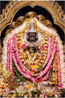 Wall gallery 45.72 cm Mayapur Iskcon Narasimha Poster| Lord Narasimha idol puja room wall Self Adhesive Sticker