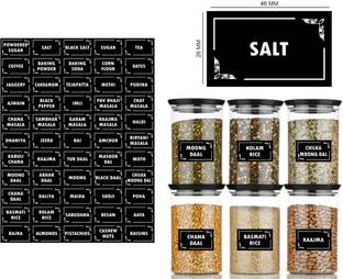 RSB HUB 4.6 cm Spices jar stickers/Labels for Jars & Containers | Water Proof Self Adhesive Sticker