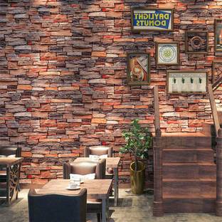 Flipkart SmartBuy 500 cm Wallpaper Multi Bricks Blocks Modern Bedroom Decor Self Adhesive Sticker