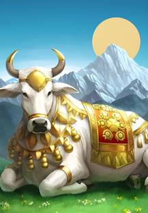 WallVibe 42 cm Nandi Sticker for Wall | Nandi Vahana Poster for Home Decoration | Nandi Sticker Self Adhesive Sticker