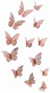 HANDZY 12 cm 3D Butterfly Decorations Wall Decor Double Sided Reusable Self Adhesive Sticker