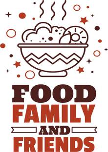 Design Decor 30.48 cm Fast Food Wall Sticker For Restaurant & Cafe Size 60x45_ Cm Self Adhesive Sticker