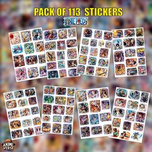 AnimeVerse 3 inch One Piece Stickers For Phone Case, Water Bottle, Laptops, Etc Self Adhesive Sticker