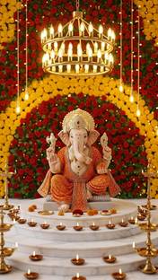 swaroopa 16.5 inch Ganesha Sticker Self Adhesive Sticker